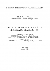 SANTA CATARINA NA EXPOSIÇÃO DE HISTÓRIA DO BRASIL DE 1881