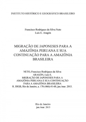 MIGRAÇÃO DE JAPONESES PARA A AMAZÔNIA PERUANA E SUA CONTINUAÇÃO PARA A AMAZÔNIA BRASILEIRA