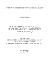 REPERCUSSÕES DA REVOLUÇÃO BRASILEIRA DE 1817 NOS ESTADOS UNIDOS E FRANÇA