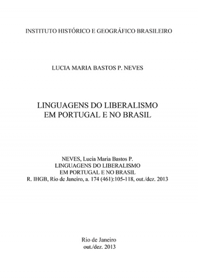 LINGUAGENS DO LIBERALISMO EM PORTUGAL E NO BRASIL