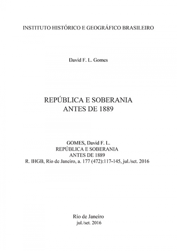 REPÚBLICA E SOBERANIA ANTES DE 1889