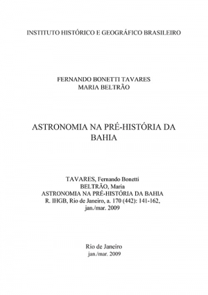 ASTRONOMIA NA PRÉ-HISTÓRIA DA BAHIA