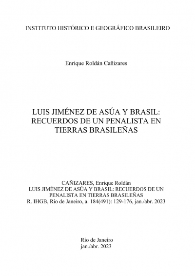 LUIS JIMÉNEZ DE ASÚA Y BRASIL: RECUERDOS DE UN PENALISTA EN TIERRAS BRASILEÑAS