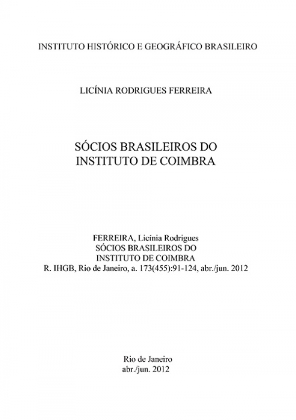 SÓCIOS BRASILEIROS DO INSTITUTO DE COIMBRA