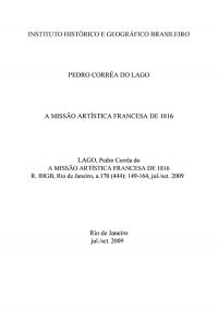 A MISSÃO ARTÍSTICA FRANCESA DE 1816