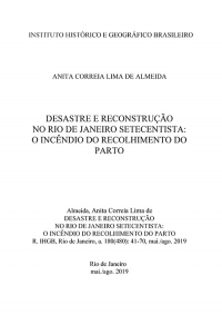 DESASTRE E RECONSTRUÇÃO NO RIO DE JANEIRO SETECENTISTA: O INCÊNDIO DO RECOLHIMENTO DO PARTO
