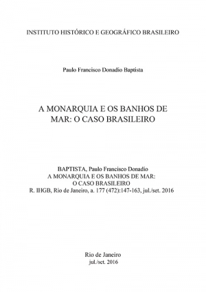 A MONARQUIA E OS BANHOS DE MAR: O CASO BRASILEIRO