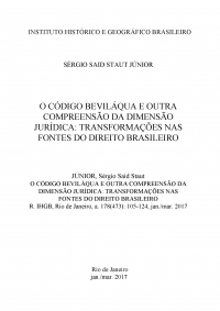 O CÓDIGO BEVILÁQUA E OUTRA COMPREENSÃO DA DIMENSÃO JURÍDICA: TRANSFORMAÇÕES NAS FONTES DO DIREITO BRASILEIRO