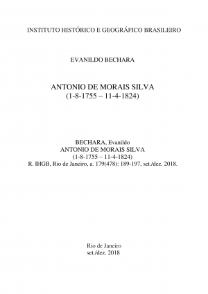 ANTONIO DE MORAIS SILVA (1-8-1755 – 11-4-1824)